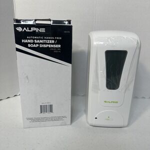 Alpine Liquid Hand Sanitizer/Soap Dispenser~Automatic Hands-Free~1,000 mL~White